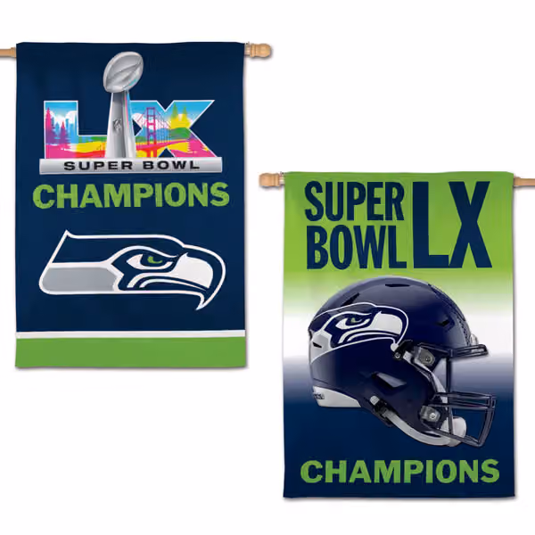 Seattle Seahawks Super Bowl LX Champions Premium 2-Sided NFL Flag view 1