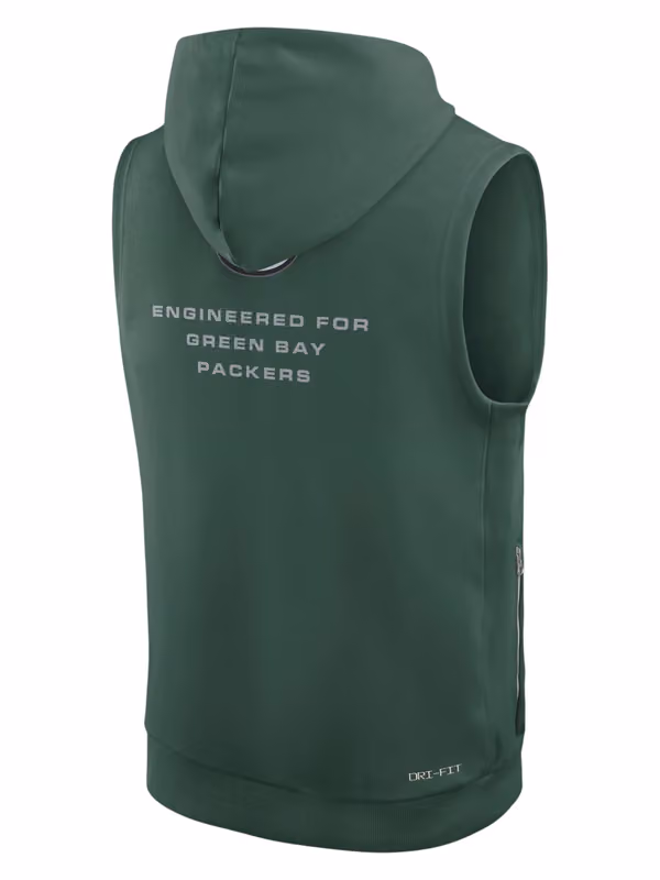 Green Bay Packers 2026 NFL Sideline Standard Issue Sleeveless Hoodie Green view 3