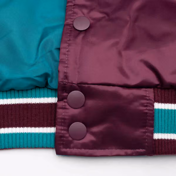 Anaheim Ducks Closer Reversible NHL Varsity Jacket Purple/Teal view 6