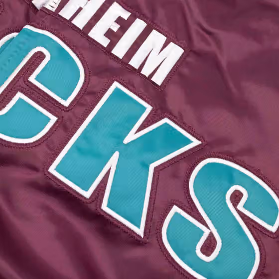 Anaheim Ducks Closer Reversible NHL Varsity Jacket Purple/Teal view 5