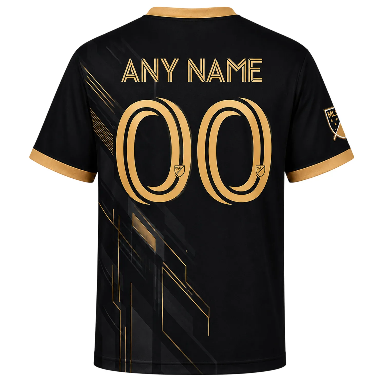 LAFC Personalized Jersey – Bold Geometric Black Gold Kit