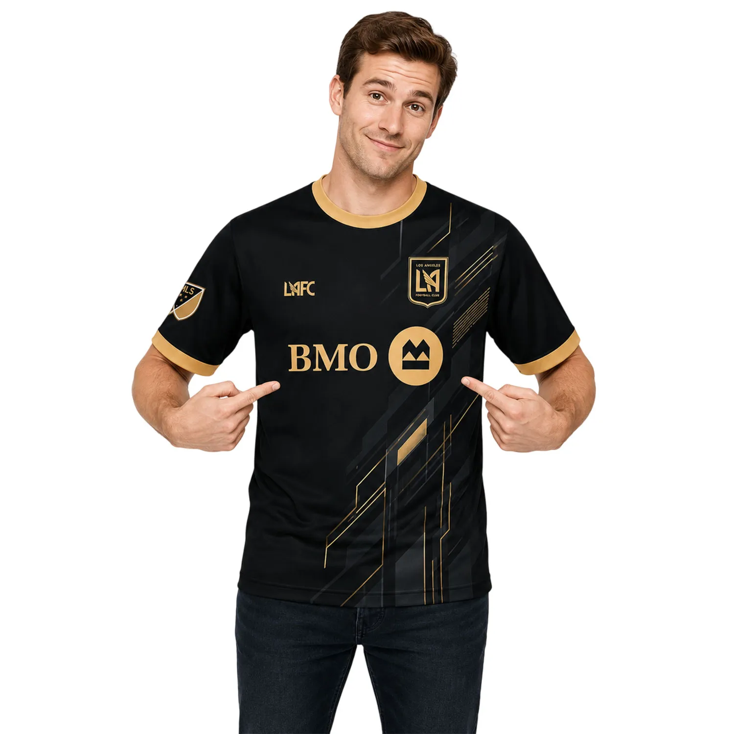 LAFC Personalized Jersey – Bold Geometric Black Gold Kit