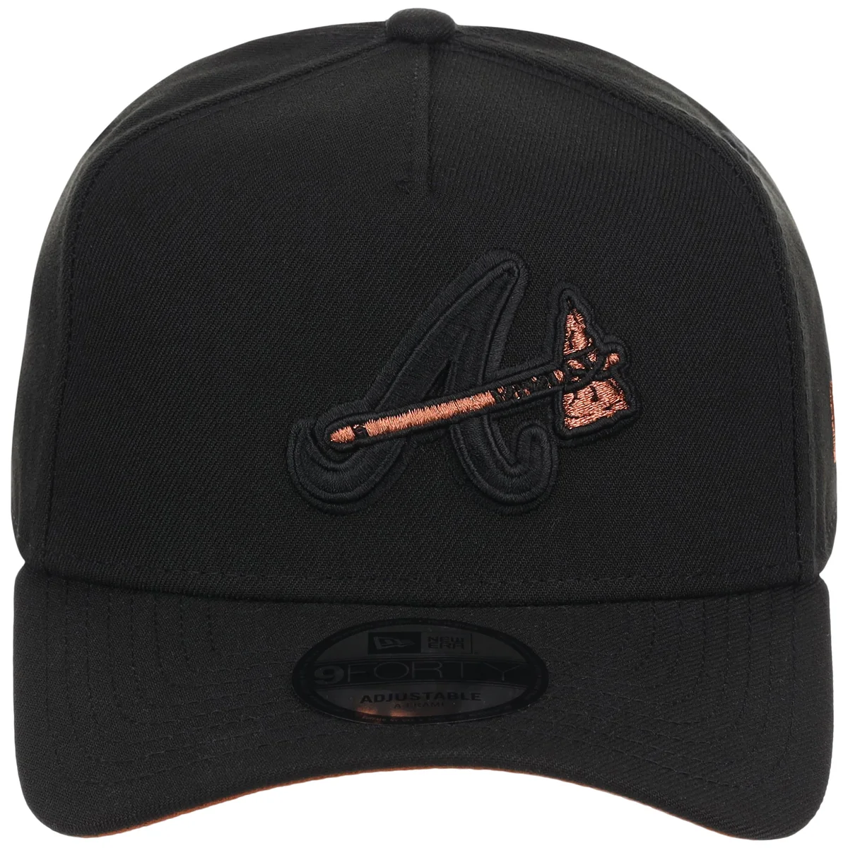 Atlanta Braves MLB Black x Rust FASHION CORE New Era 9FORTY A-Frame detail view