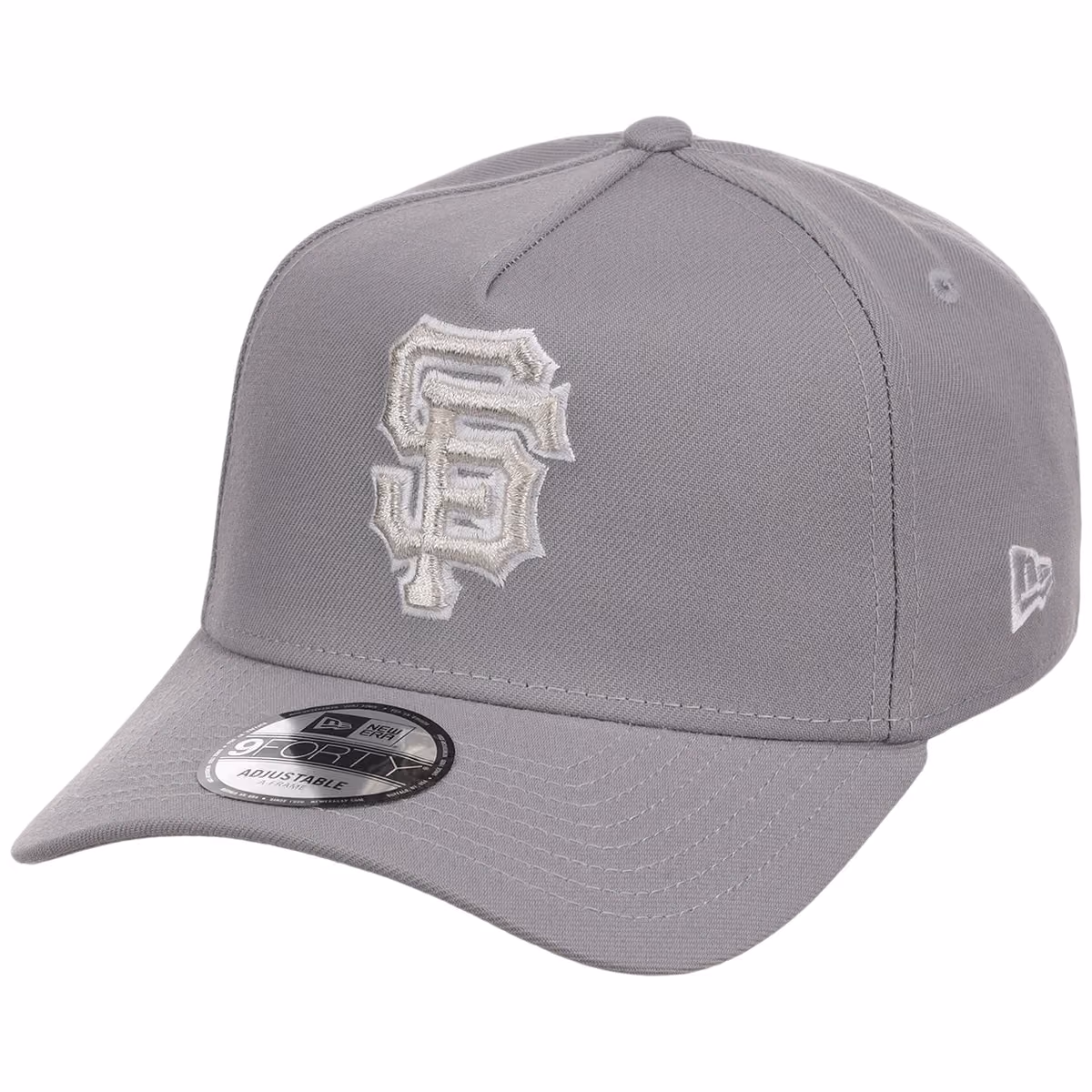 San Francisco Giants MLB Gray x White FASHION CORE New Era 9FORTY A-Frame detail view