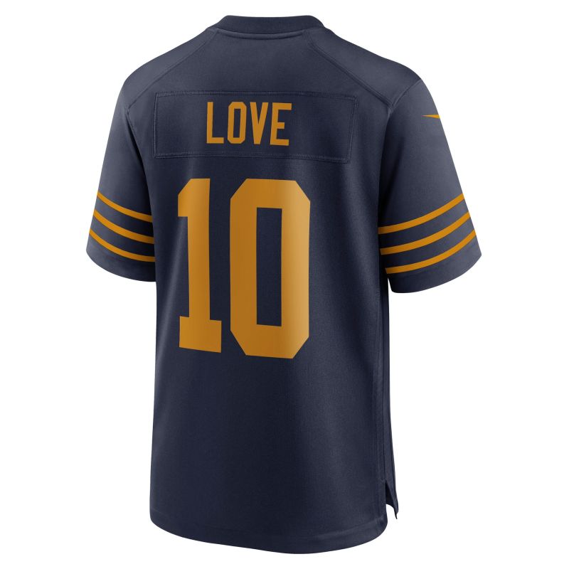 Jordan Love #10 Green Bay Packers Game NFL Jersey Alternate Navy view 3