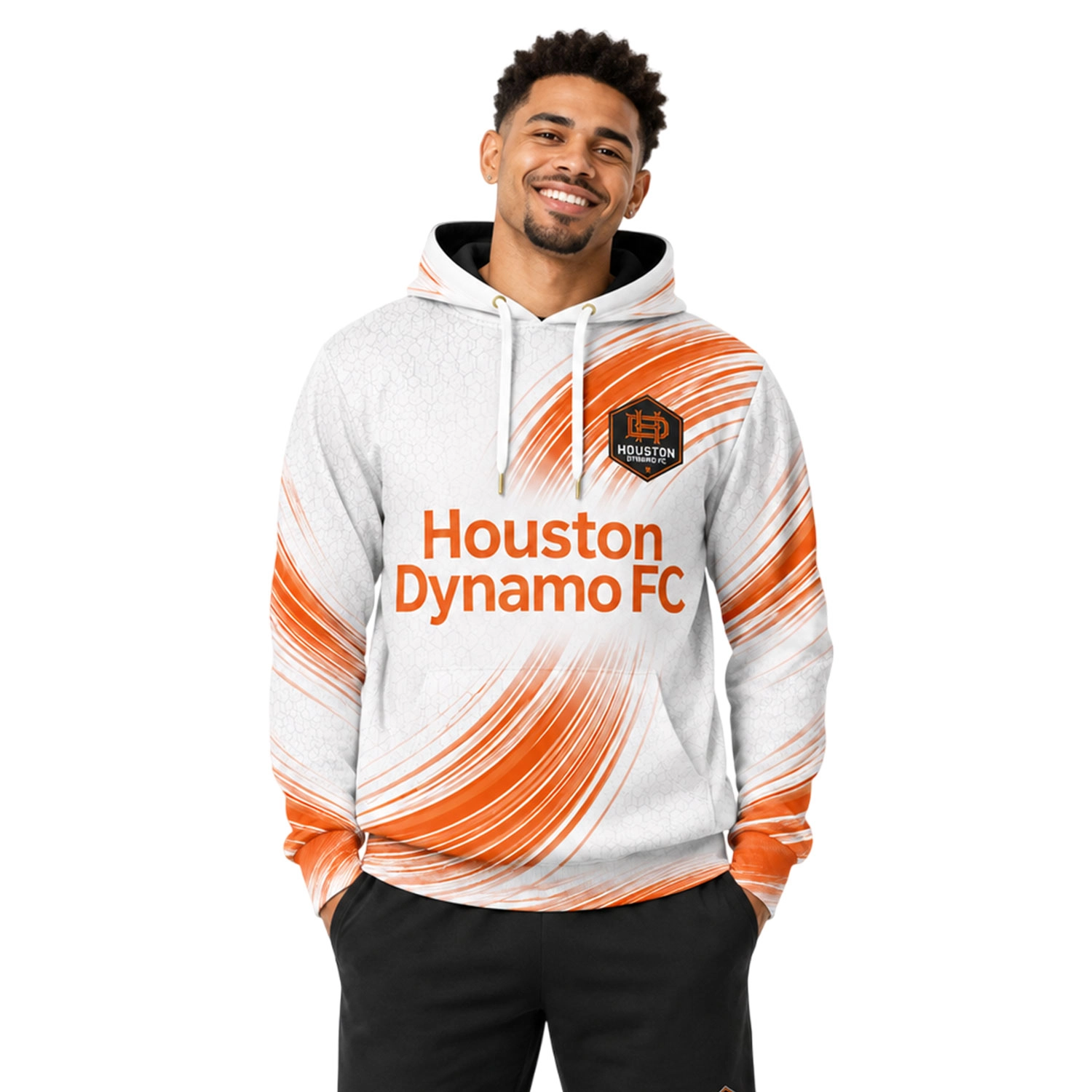 Houston Dynamo FC Soccer Hoodie Custom Stunning Wave Graphic