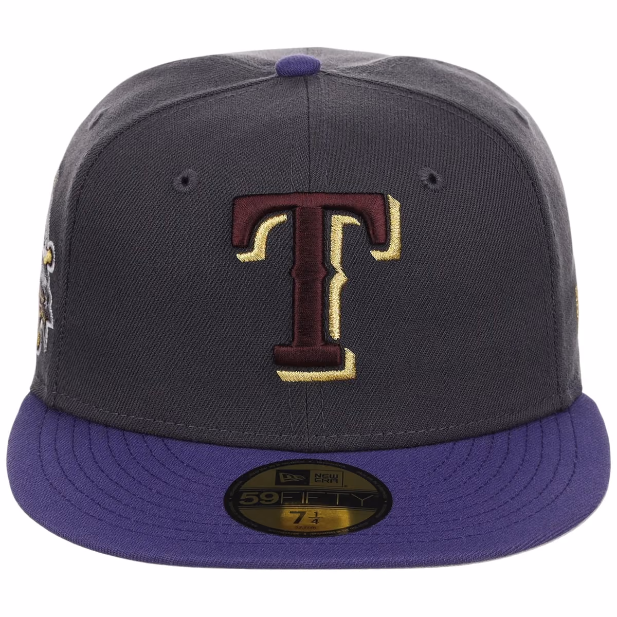 Texas Rangers MLB Midnight Orchid New Era 59FIFTY detail view