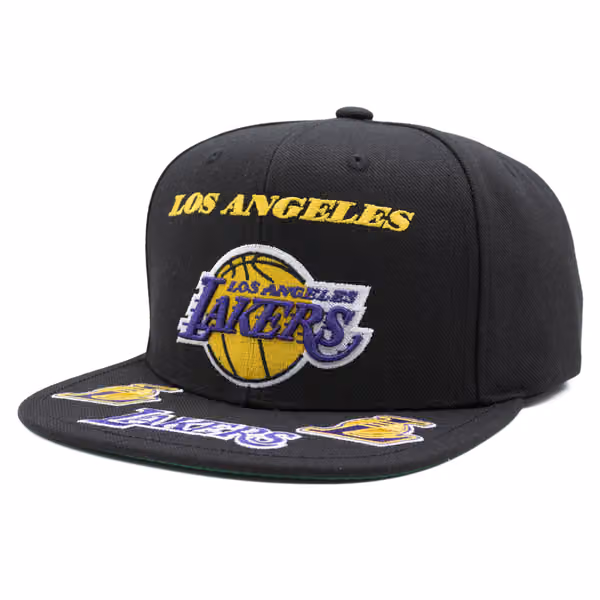 Los Angeles Lakers Front Loaded Mitchell & Ness Snapback NBA Cap Black product photo