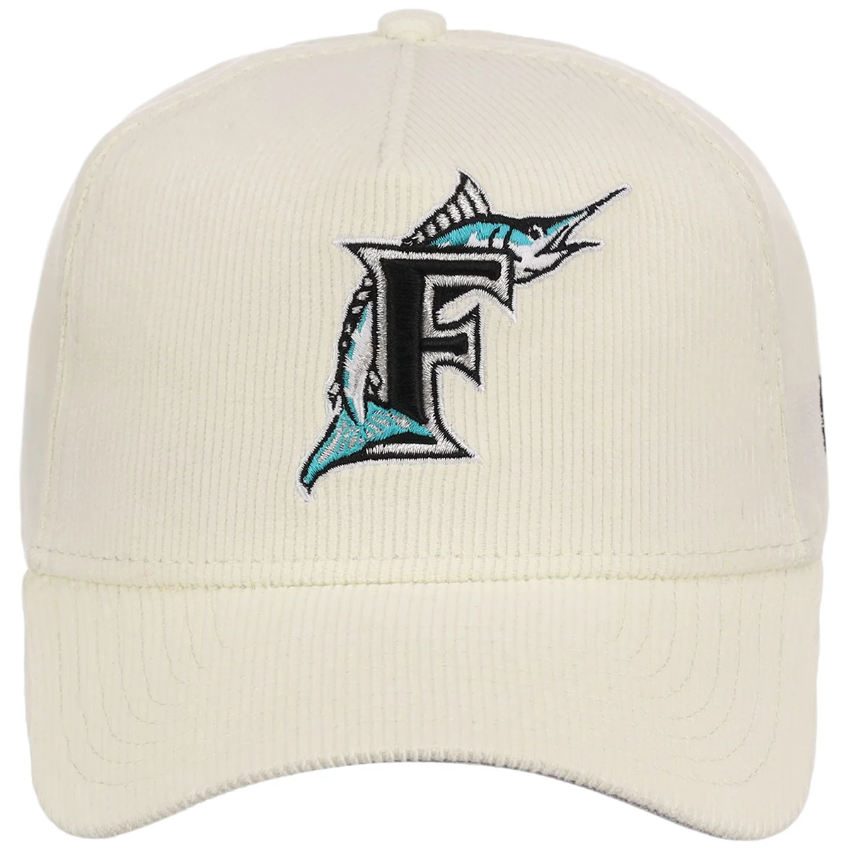 Miami Marlins MLB Chrome Cord FASHION CORE New Era 9FORTY A-Frame detail view