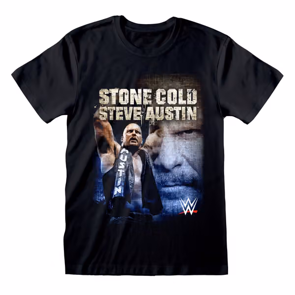 Stone Cold Steve Austin Photo WWE T-Shirt Black view 1