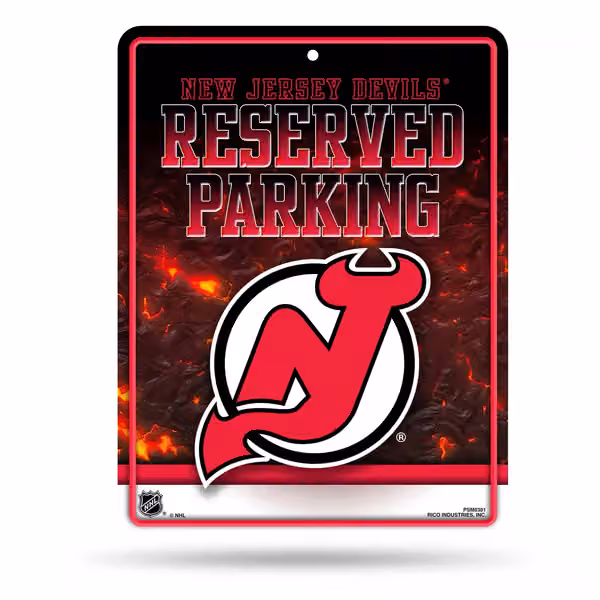 New Jersey Devils Reserved Parking NHL Metal Sign view 1