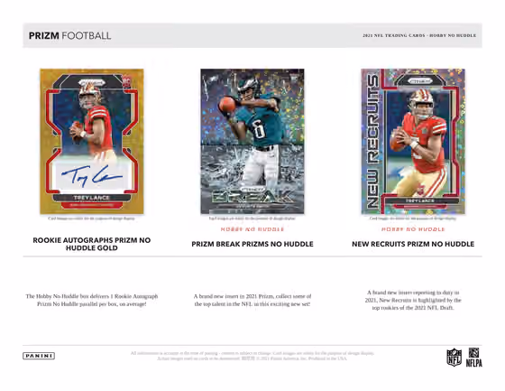 2021 Panini Prizm No Huddle Football Hobby Box NFL view 3