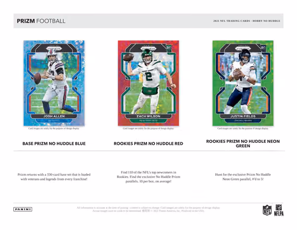 2021 Panini Prizm No Huddle Football Hobby Box NFL view 2