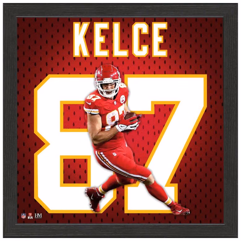 Travis Kelce #87 Kansas City Chiefs Jersey Framed NFL Photo view 1