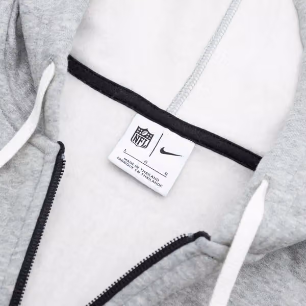 Las Vegas Raiders Historic Nike NFL Full-Zip Fleece Hoodie Gray view 4