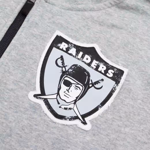 Las Vegas Raiders Historic Nike NFL Full-Zip Fleece Hoodie Gray view 3