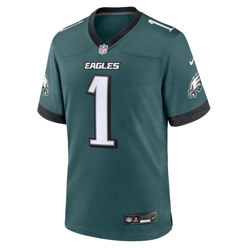 Jalen Hurts #1 Philadelphia Eagles 2026 Game NFL Jersey Green view 2