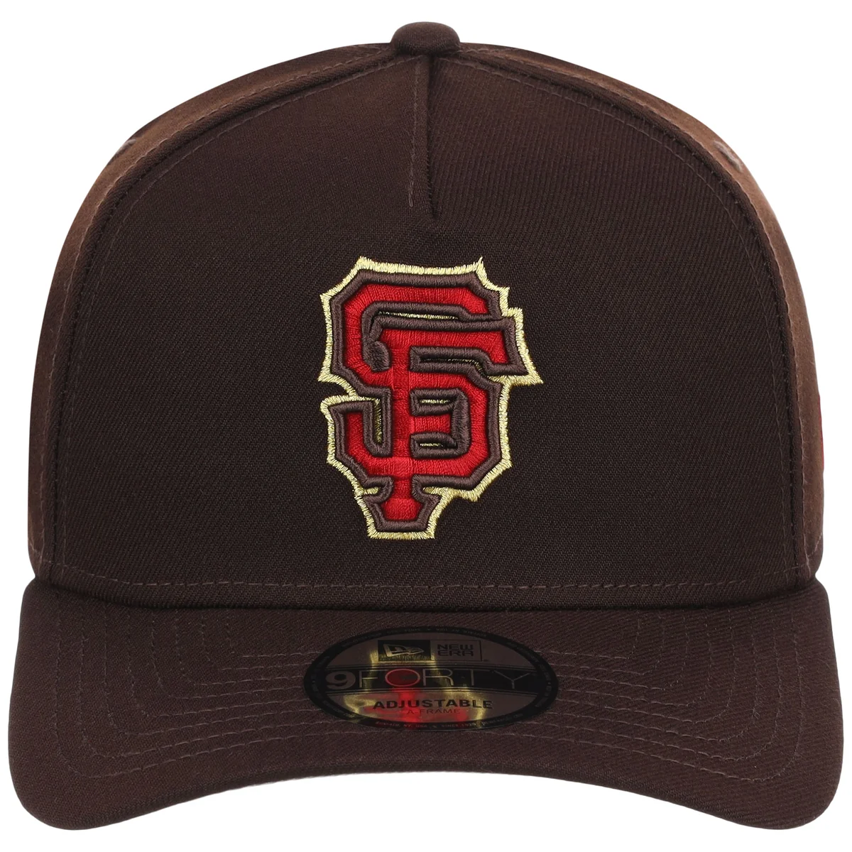San Francisco Giants MLB Burnt Wood FASHION CORE New Era 9FORTY A-Frame detail view