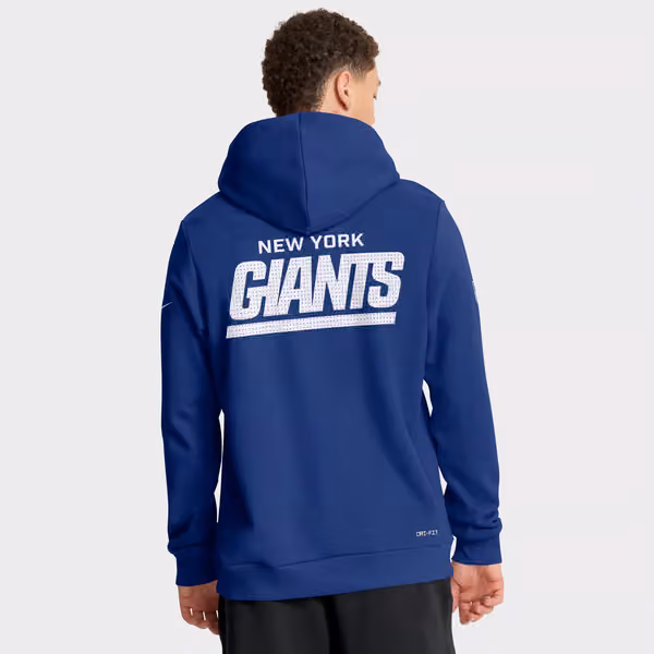 New York Giants 2025 NFL Sideline Nike Standard Issue Hoodie Blue view 3