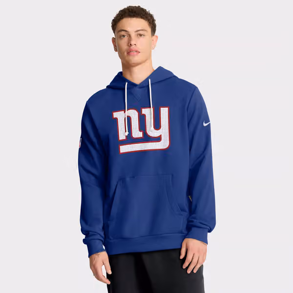New York Giants 2025 NFL Sideline Nike Standard Issue Hoodie Blue view 2