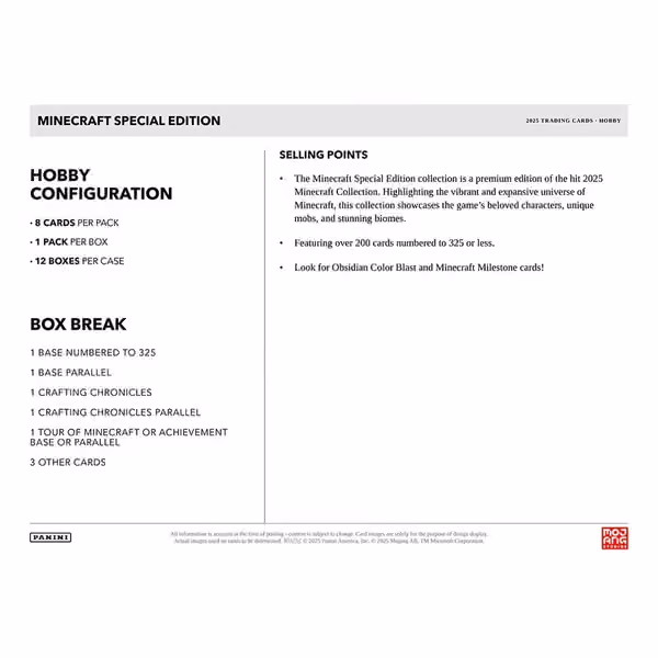 2025 Panini Minecraft Special Edition Hobby Box view 4