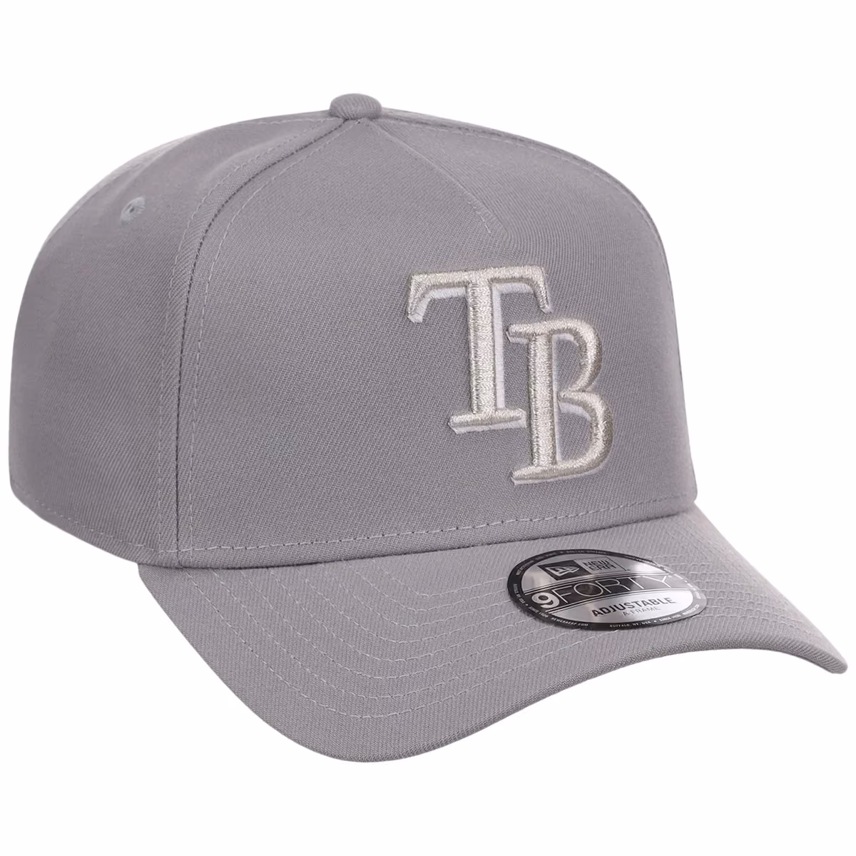 Tampa Bay Rays MLB Gray x White FASHION CORE New Era 9FORTY A-Frame front view