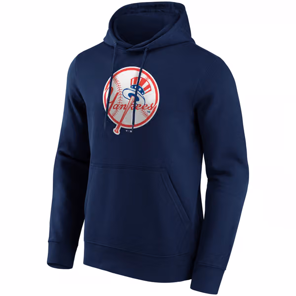 New York Yankees Crest Logo MLB Hoodie Navy view 1