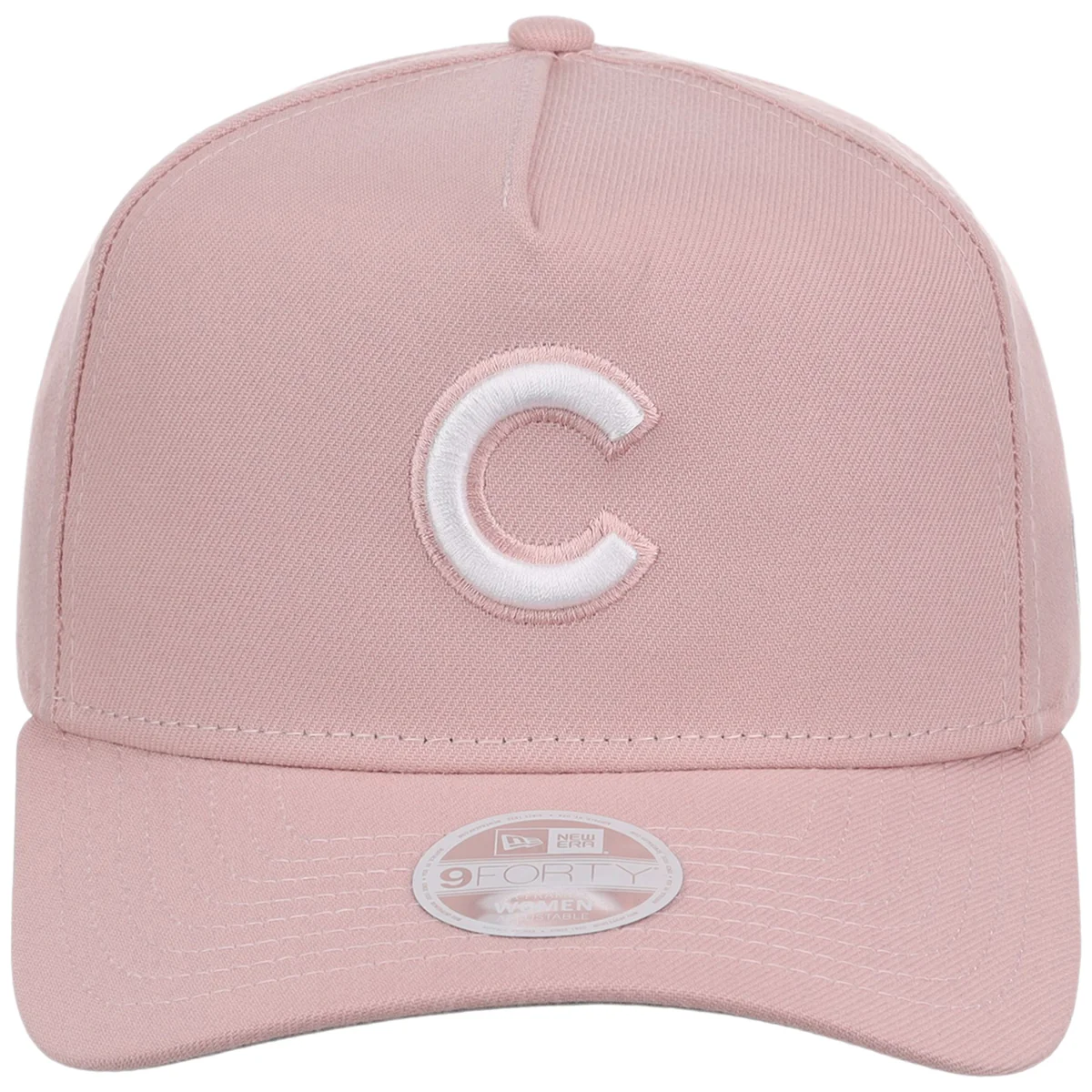 Chicago Cubs Women's New Era 9FORTY Pink A-Frame detail view
