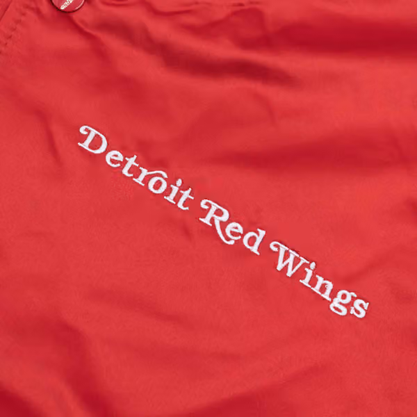 Detroit Red Wings Heavyweight Satin Mitchell & Ness NHL Jacket Red view 3
