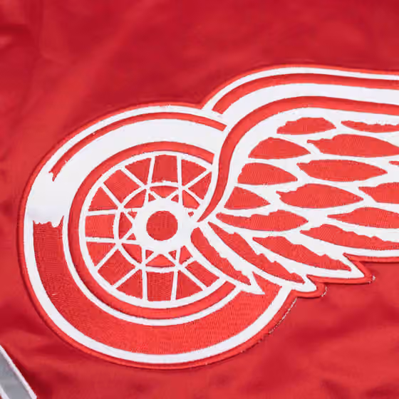 Detroit Red Wings Heavyweight Satin Mitchell & Ness NHL Jacket Red view 4