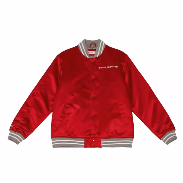Detroit Red Wings Heavyweight Satin Mitchell & Ness NHL Jacket Red view 1