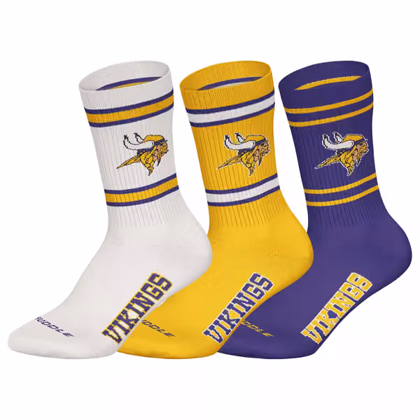 Minnesota Vikings Huddle NFL Crew Socks (3-Pack) view 1