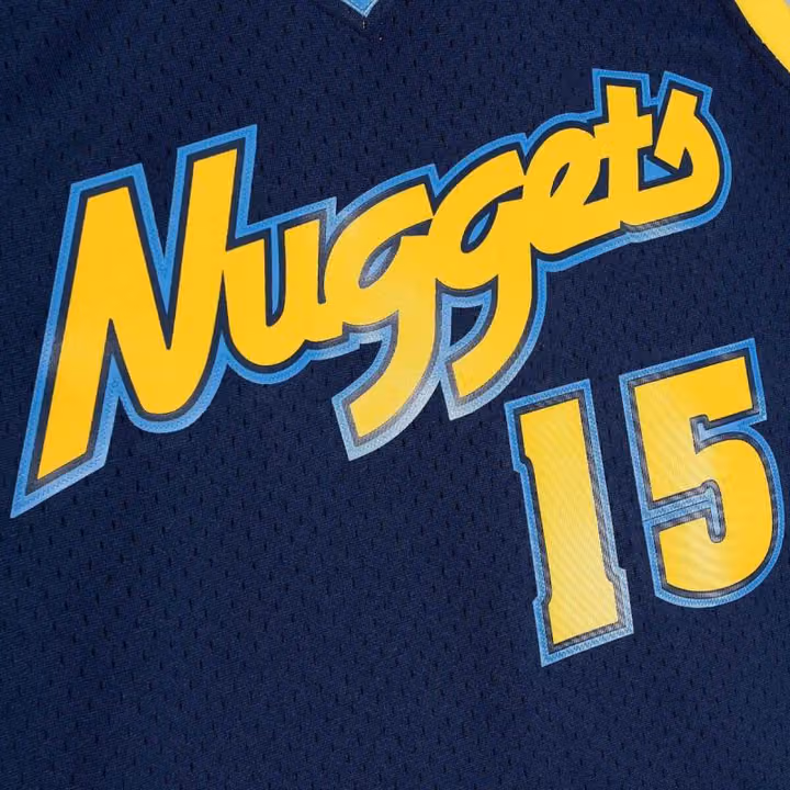 Carmelo Anthony #15 Denver Nuggets 2006-07 Mitchell & Ness Swingman NBA Jersey Navy view 4