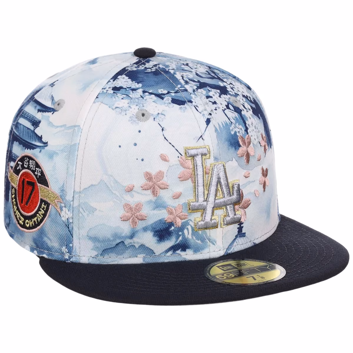Los Angeles Dodgers Pacific Canvas New Era 59FIFTY (Multi/Dark Royal) front view