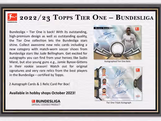 2022/23 Topps Tier One Bundesliga Soccer (Fussball) Hobby Box view 2
