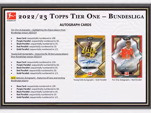2022/23 Topps Tier One Bundesliga Soccer (Fussball) Hobby Box view 3