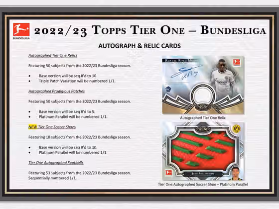2022/23 Topps Tier One Bundesliga Soccer (Fussball) Hobby Box view 5