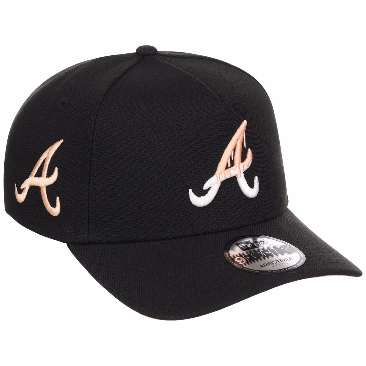 Atlanta Braves Peach Drip Atlanta Crown the City New Era 9FORTY front view