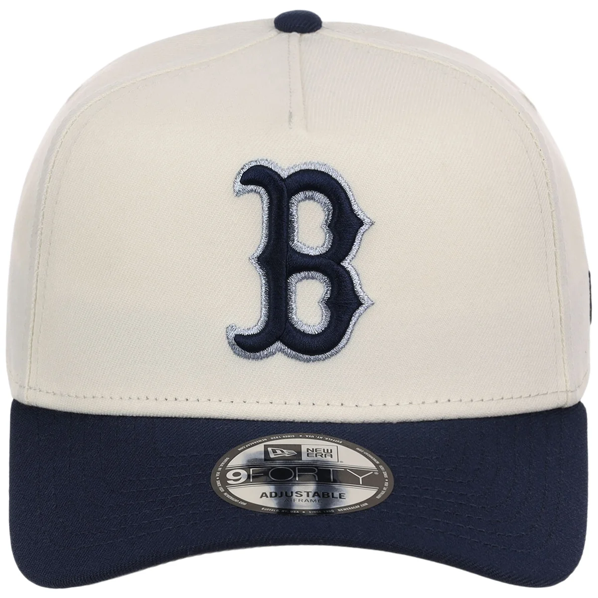 Boston Red Sox MLB Chrome x Navy FASHION CORE New Era 9FORTY A-Frame detail view
