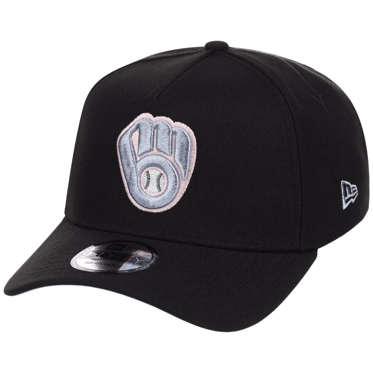 Milwaukee Brewers MLB Pewter Skies New Era 9FORTY A-Frame detail view