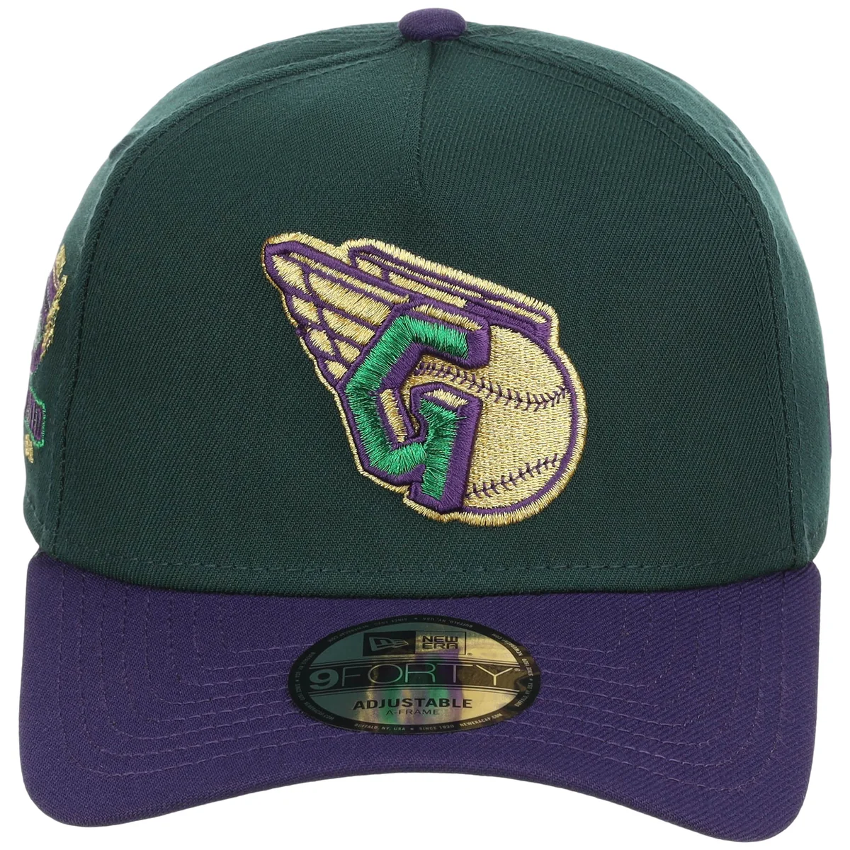 Cleveland Guardians MLB Joke's on You New Era 9FORTY A-Frame detail view