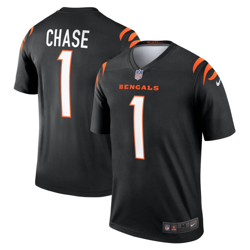 Ja’Marr Chase #1 Cincinnati Bengals Nike Legend NFL Jersey Black view 1