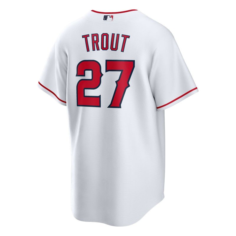 Mike Trout #27 Los Angeles Angels Nike MLB Jersey White view 3