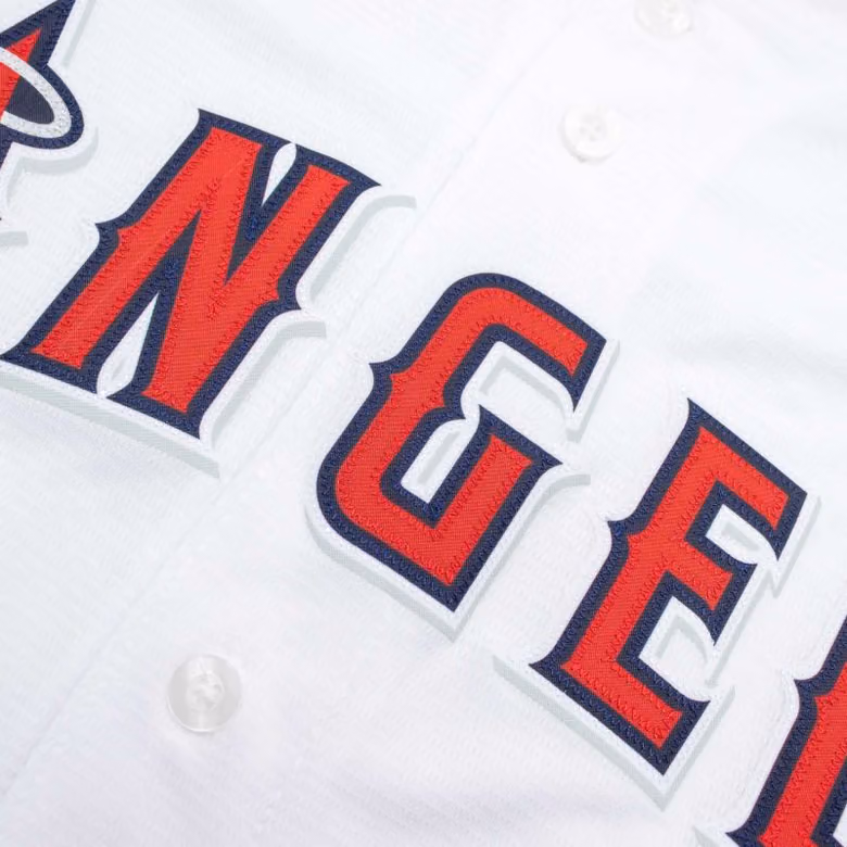 Mike Trout #27 Los Angeles Angels Nike MLB Jersey White view 6