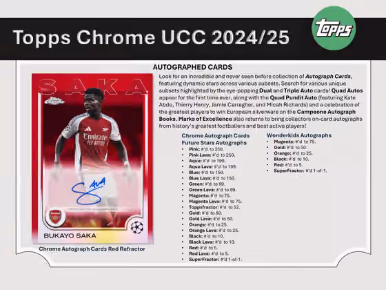 2024/25 Topps Chrome UEFA Club Competitions Football Hobby Box view 4