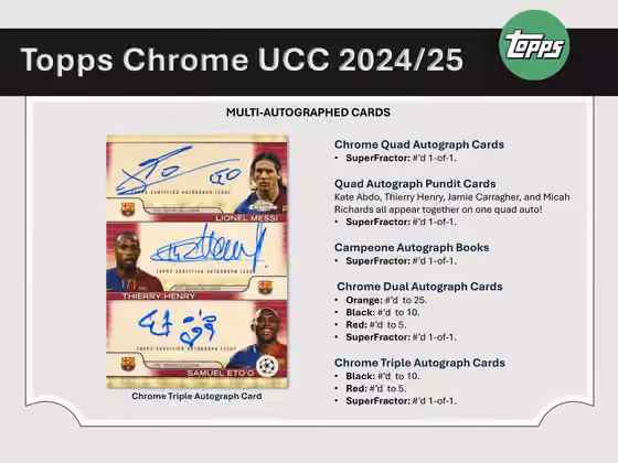 2024/25 Topps Chrome UEFA Club Competitions Football Hobby Box view 5
