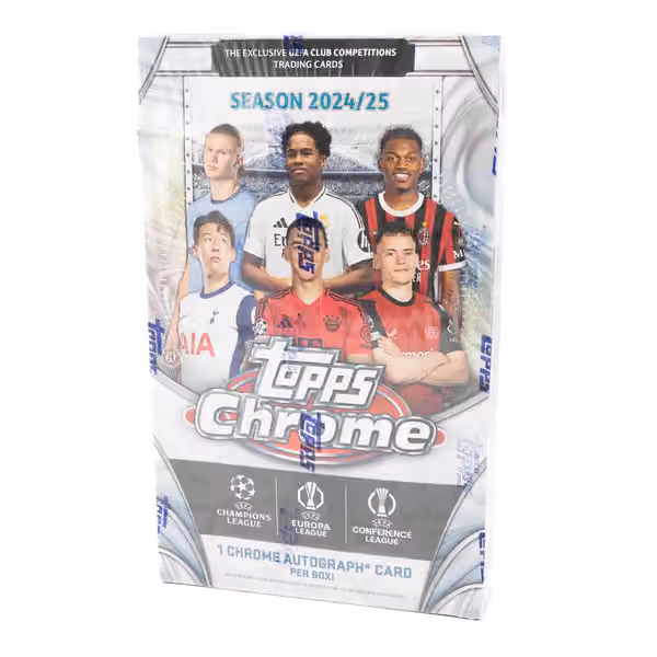 2024/25 Topps Chrome UEFA Club Competitions Football Hobby Box view 1