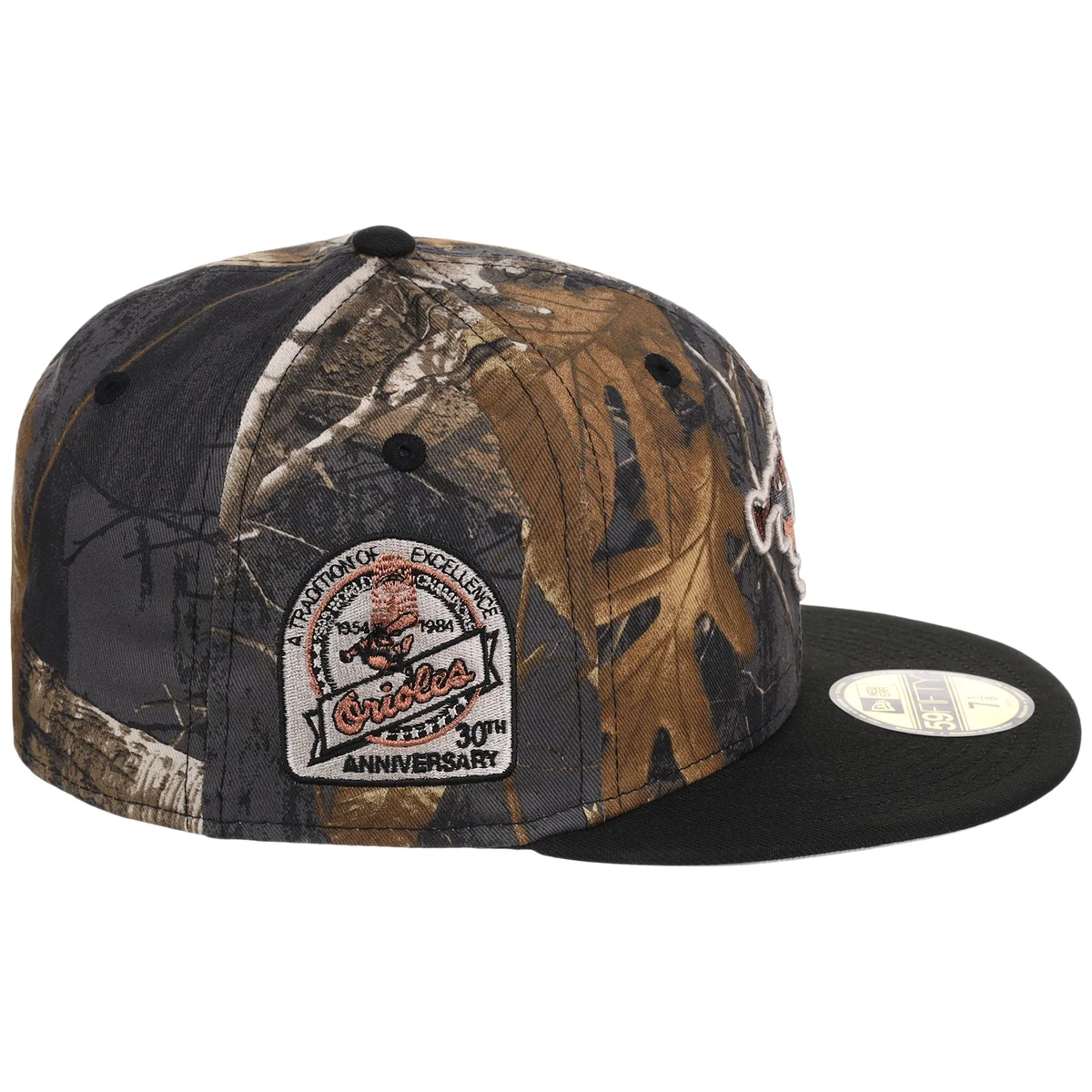Baltimore Orioles MLB Black Realtree 2-TONE Black & Copper New Era 59FIFTY detail view