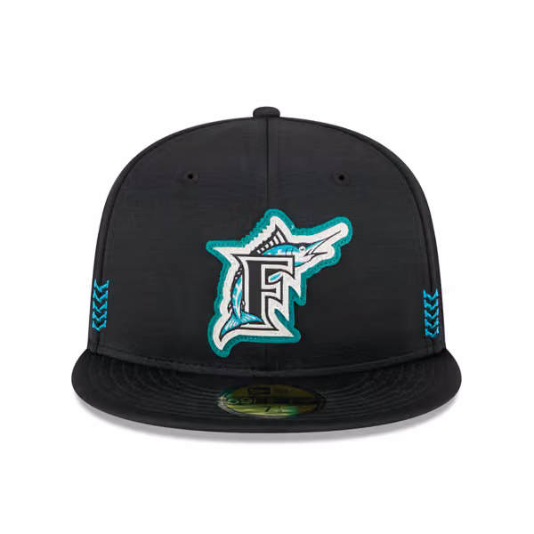 Florida Marlins 2024 MLB Clubhouse New Era 59FIFTY Fitted Cap Black view 3