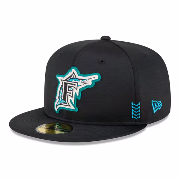 Florida Marlins 2024 MLB Clubhouse New Era 59FIFTY Fitted Cap Black view 1